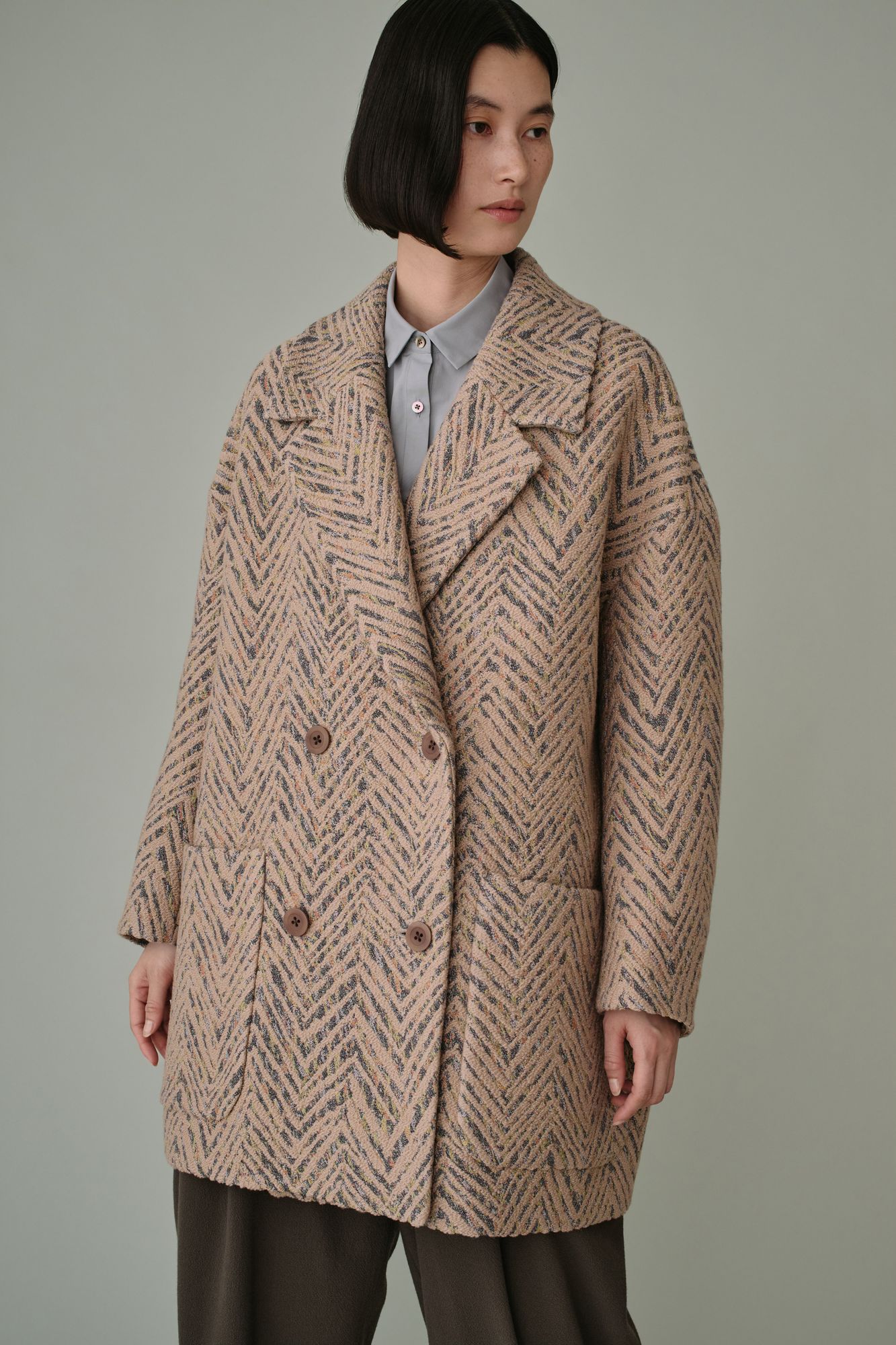 loin ダブルテーラードコート - minä perhonen loin ダブルテーラードコート - minä perhonen