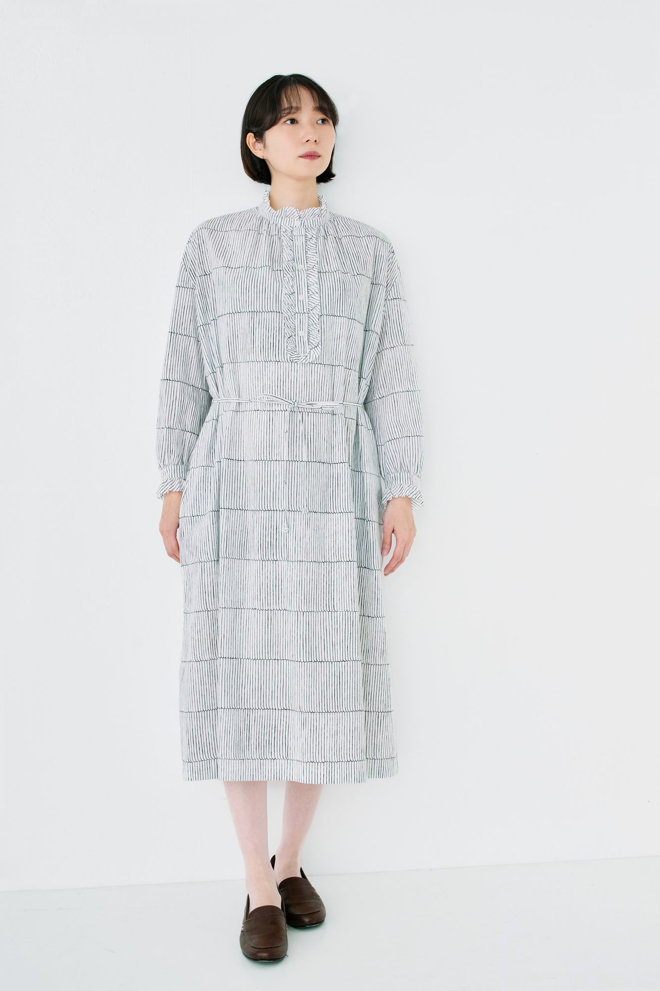 mina perhonen ミナペルホネン ai1114 misty line ミスティ ライン シルク混 長袖 ブラウス ホワイト系 40【中古】 mina perhonen - mina perhonen ミナペルホネン ai1114 misty line