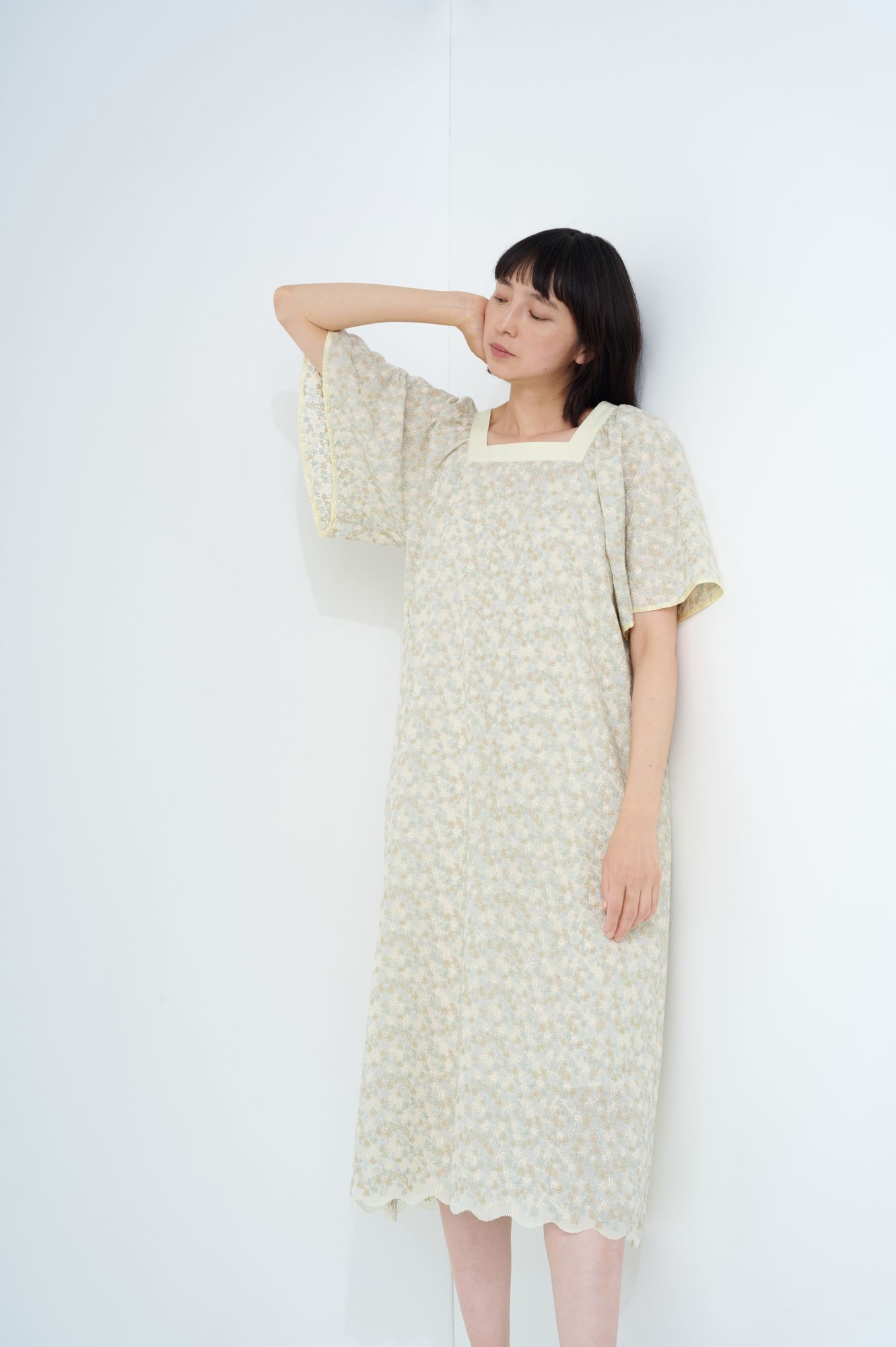 ミナペルホネン giraffe ドレス　38 star garden ギャザースリーブドレス - minä perhonen