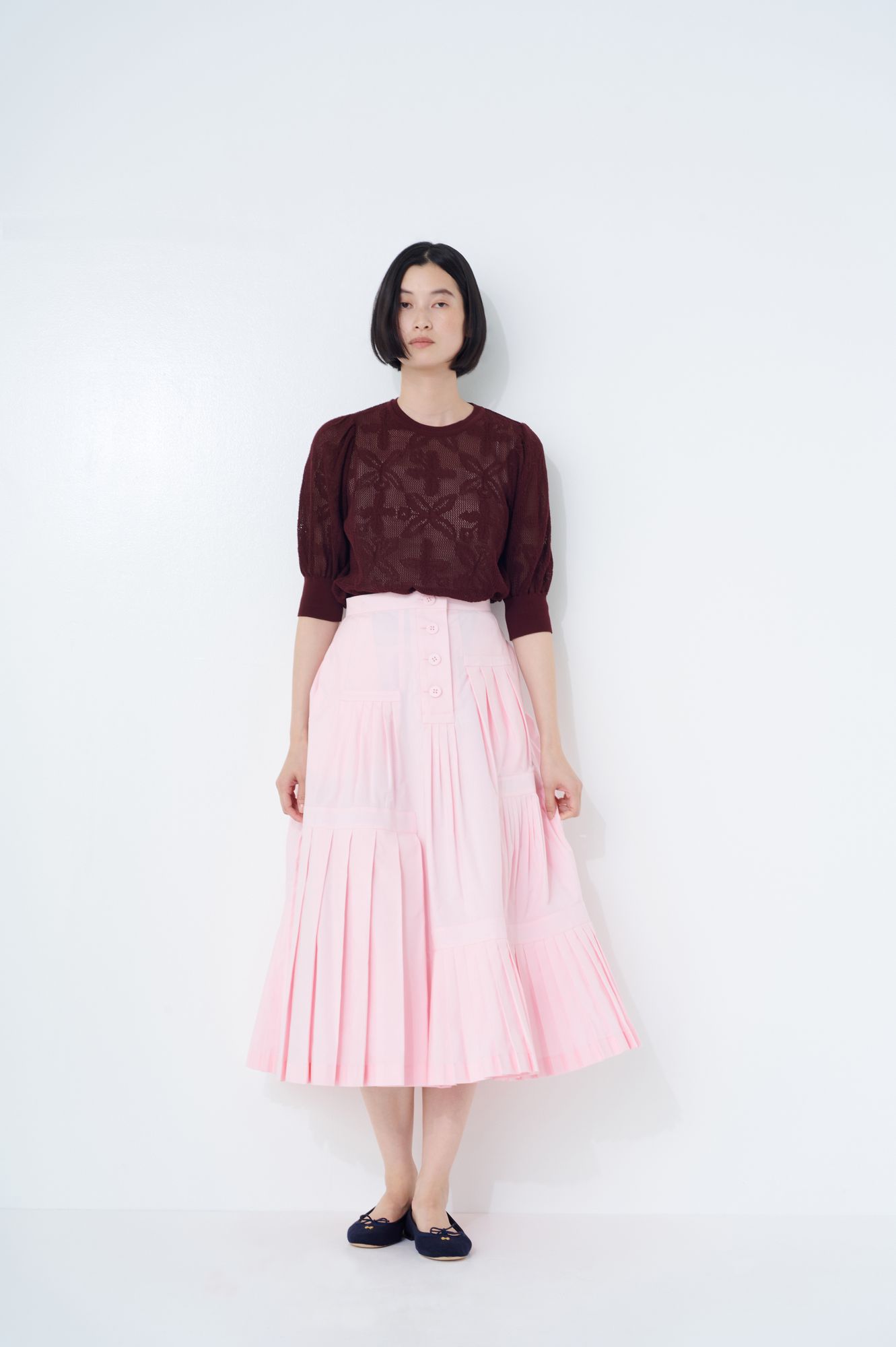 Lija ピンク 長袖シャツ スカート セット S/P ilmaa スカート - minä perhonen