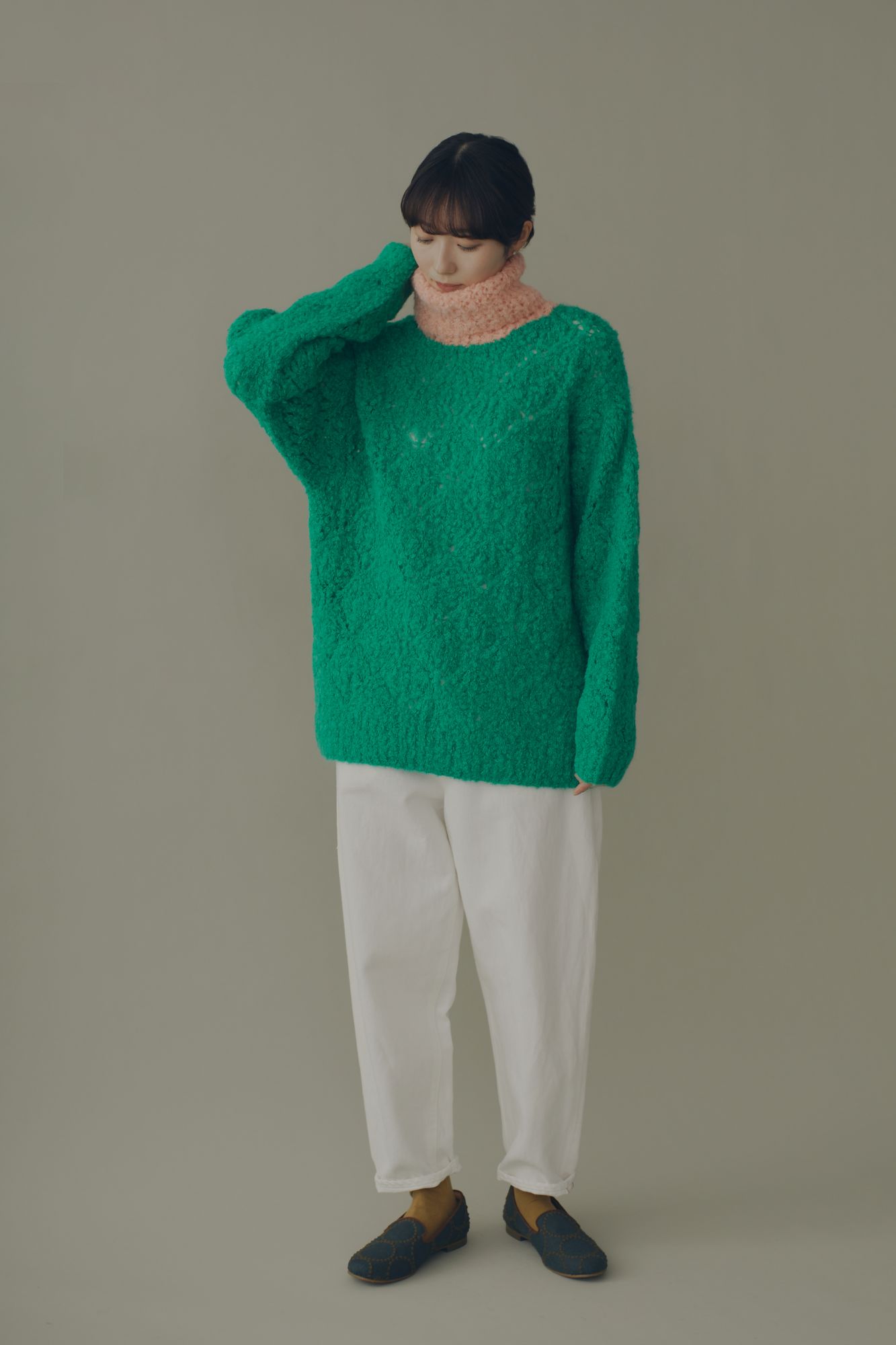 ミナペルホネン　ハンドニット　tuhma ハイネック　モヘヤ　アルパカ ミナペルホネン ハンドニット tuhma ハイネック モヘヤ アルパカ