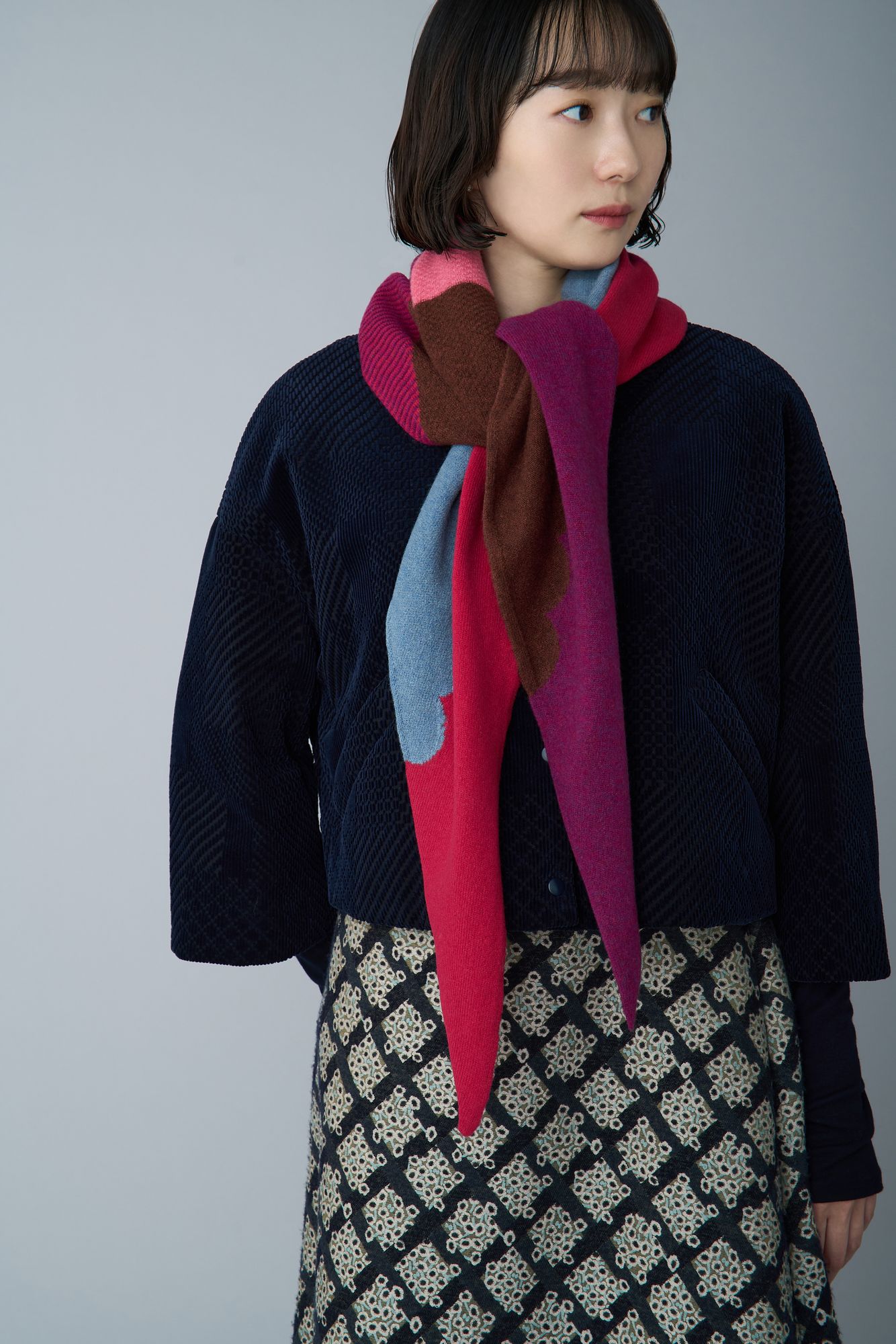 ミナペルホネン　hikaru noguchi ニットスカーフ　ストール　マフラー ミナペルホネン hikaru noguchi ニットスカーフ ストール マフラー