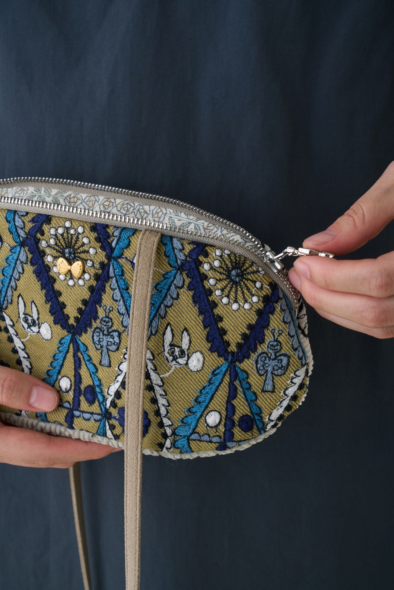 ミナペルホネン　通帳特大バック　キルト　シンフォニー　forestdiamond coppe bag forest diamond - minä perhonen