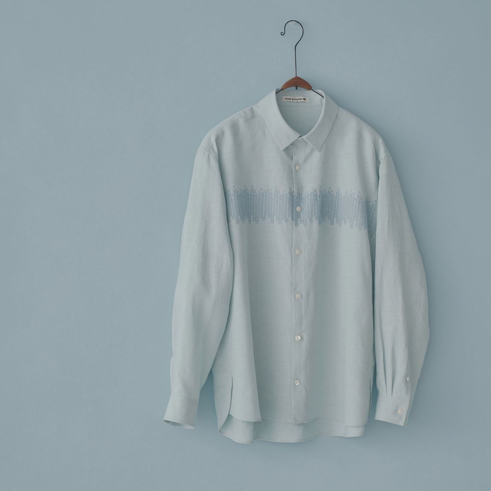 ミナペルホネン　メンズ　シャツ　Lサイズ　nami rytmi シャツ - minä perhonen