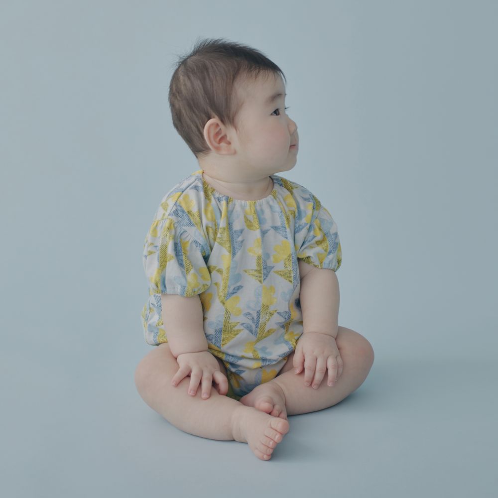 mini perhonen twin flower 半袖 twin flower ロンパース - minä perhonen