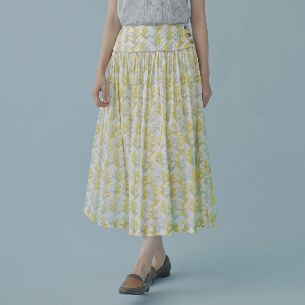 twin flower ヨーク切り替えスカート - minä perhonen