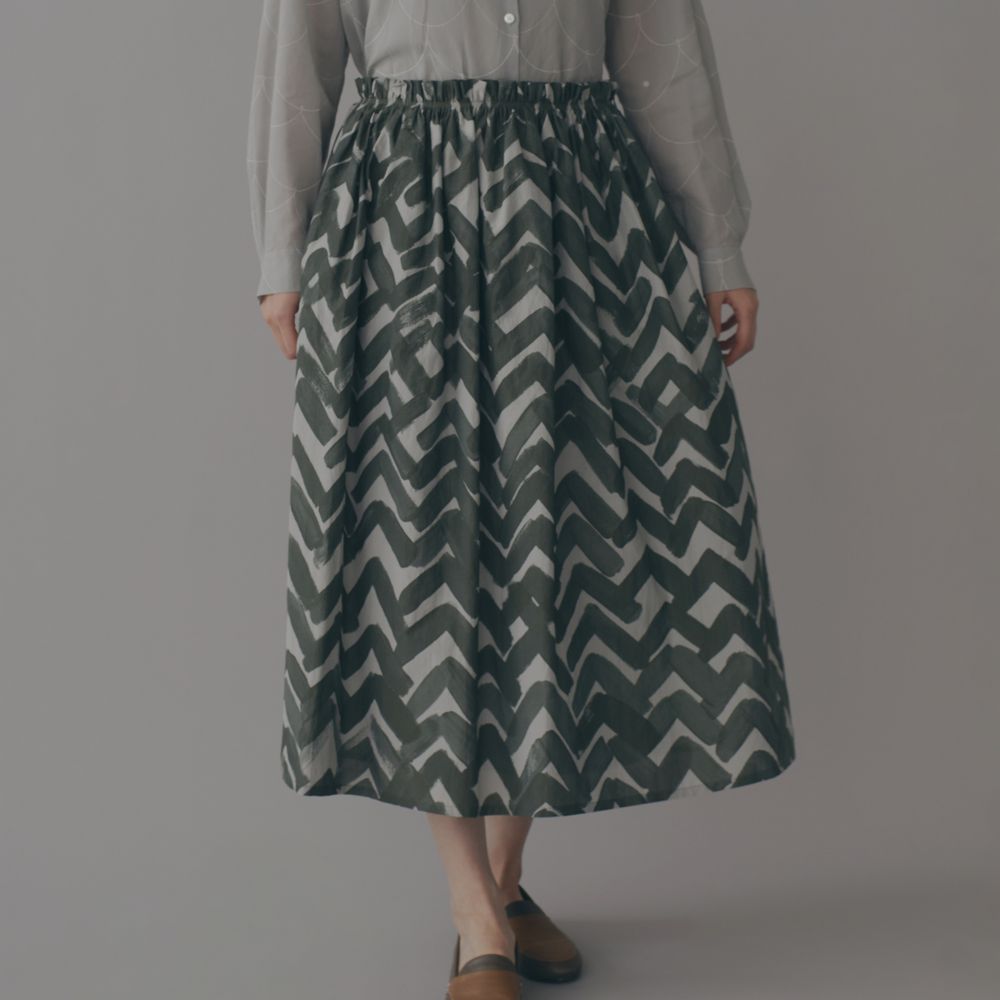 美品 ミナペルホネン　serenade シルクコットンギャザースカート　38 美品 ミナペルホネン serenade シルクコットンギャザースカート 38