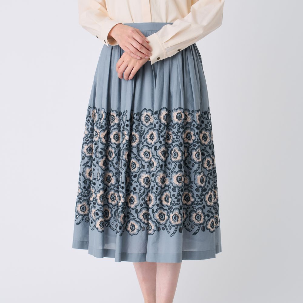 mina perhonen 刺繍スカート ミナペルホネン mina perhonen tarte メッシュ刺繍スカート 36 (sk33