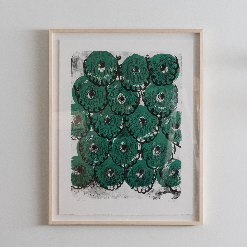 ピエール・ボンコンパン『青いショールの婦人』1983年 リトグラフ 120部限定 flower dance Lithograph - minä perhonen