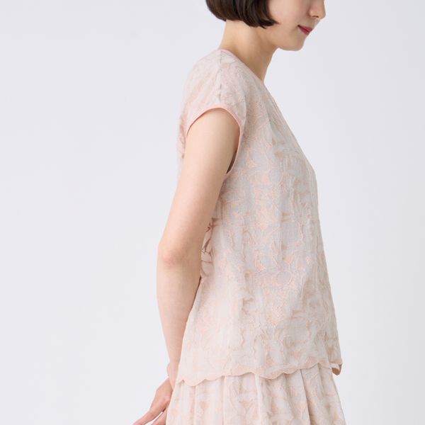 shadowフレンチスリーブブラウス