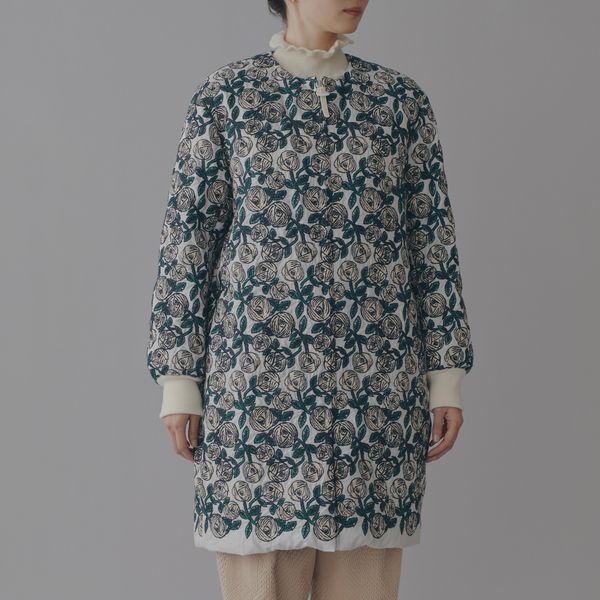 rosyノーカラーダウンコート