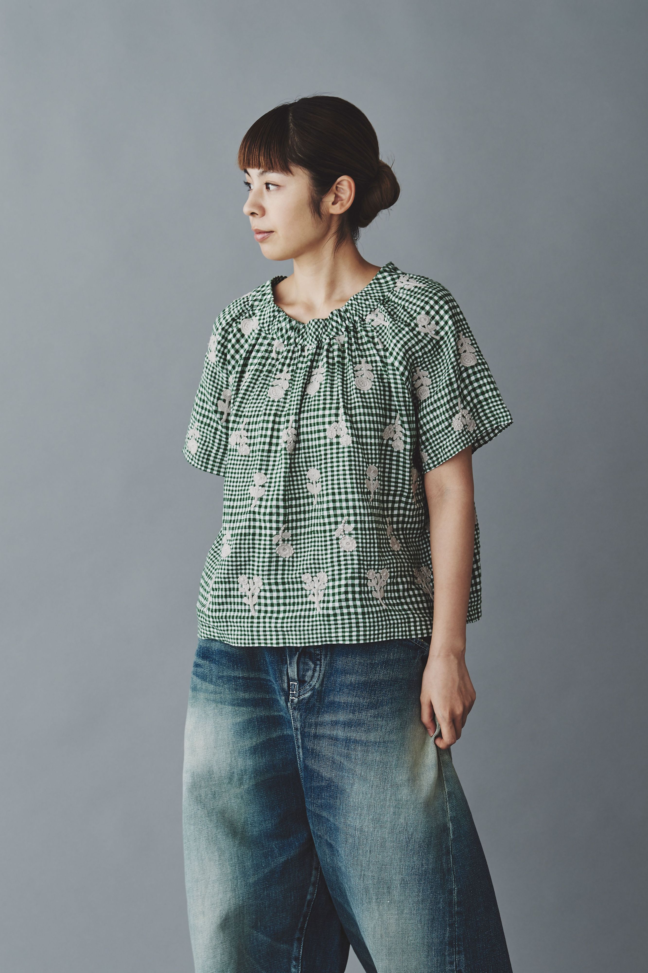 mina perhonen 新品　bird ランドリー 半袖　ブラウス　40 mina perhonen forest to bird ブラウス - ミナペルホネン正規取扱店