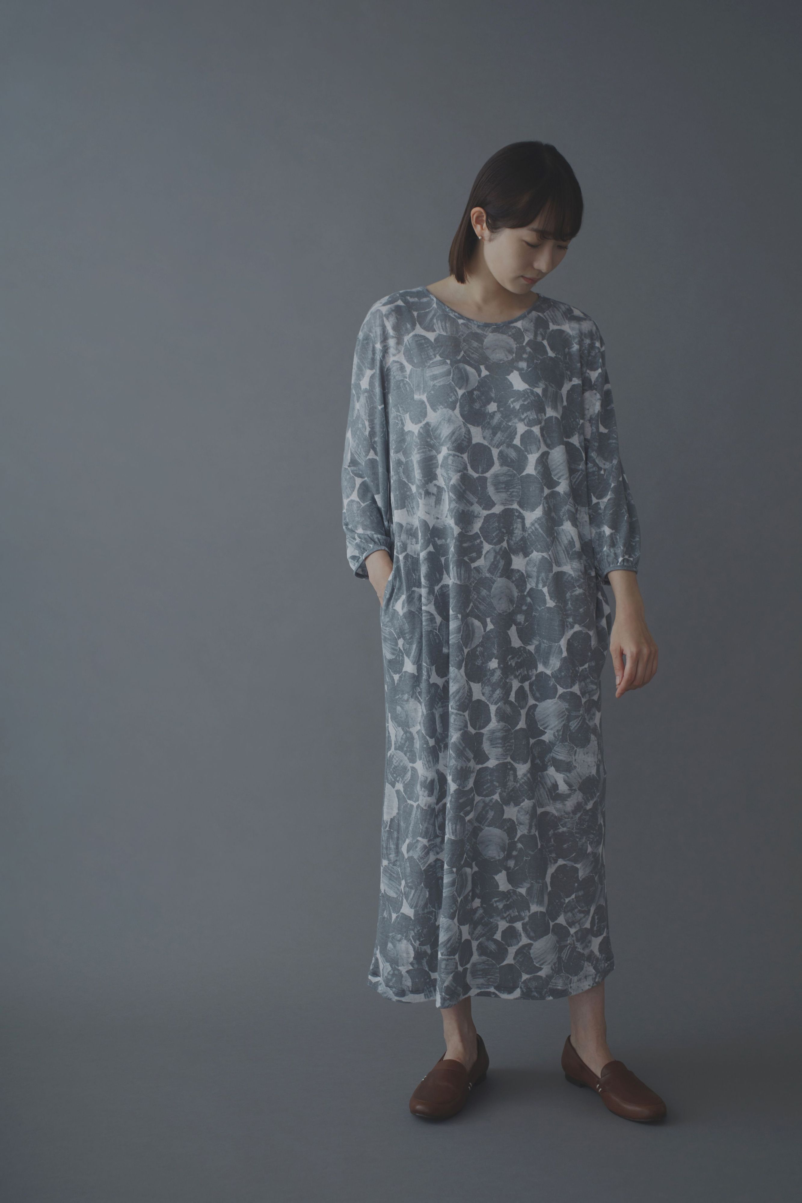 春を待つブルーグレー/ミナペルホネン mina perhonen 【定価3.9万】ミナペルホネン *harbor コクーン風