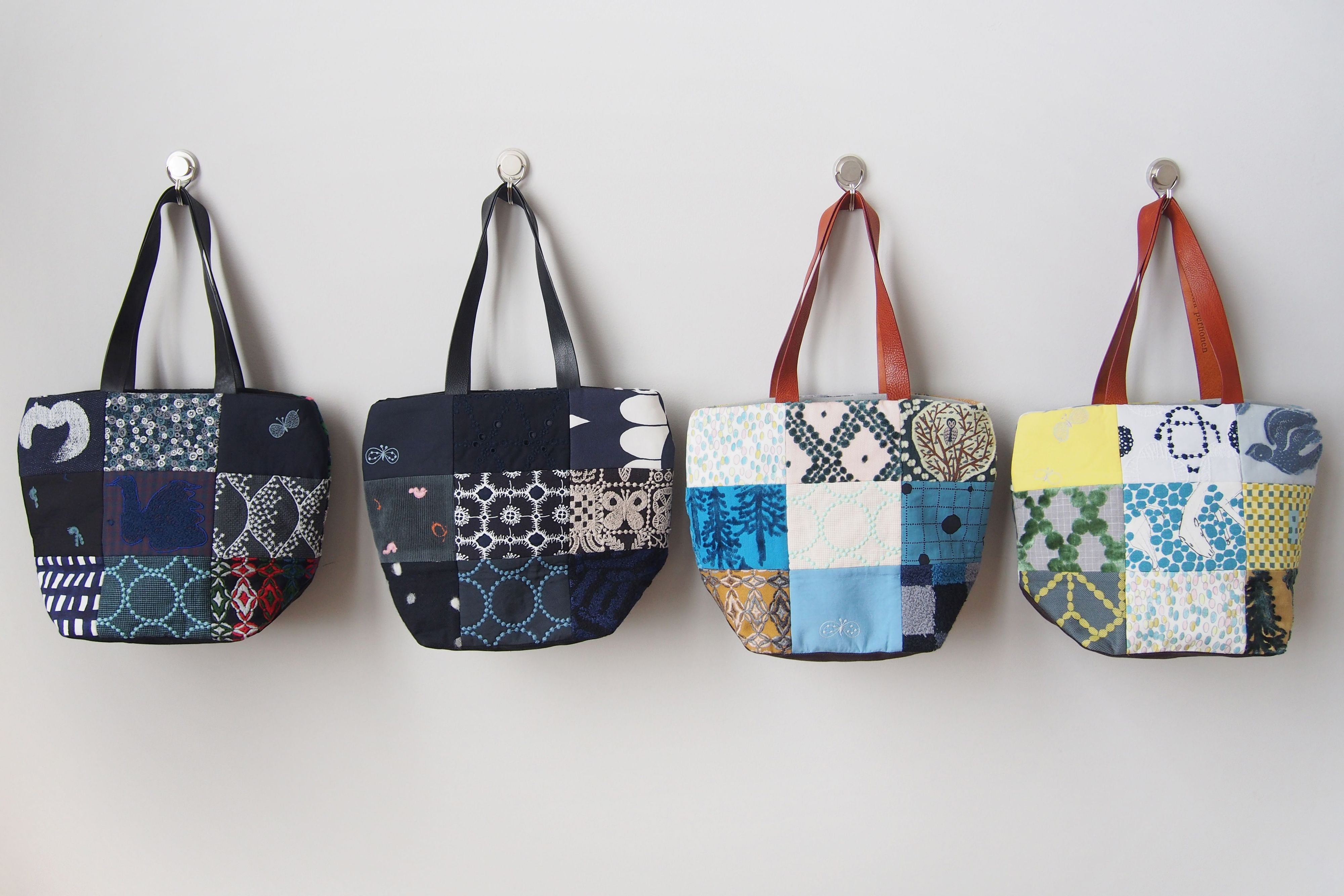 【1510】 pomppia×パッチ ハンドメイド ハンドバッグ＊ミナペルホネン SALE ミナペルホネン ハンドメイドバッグ pomppiaⒶ - メルカリ