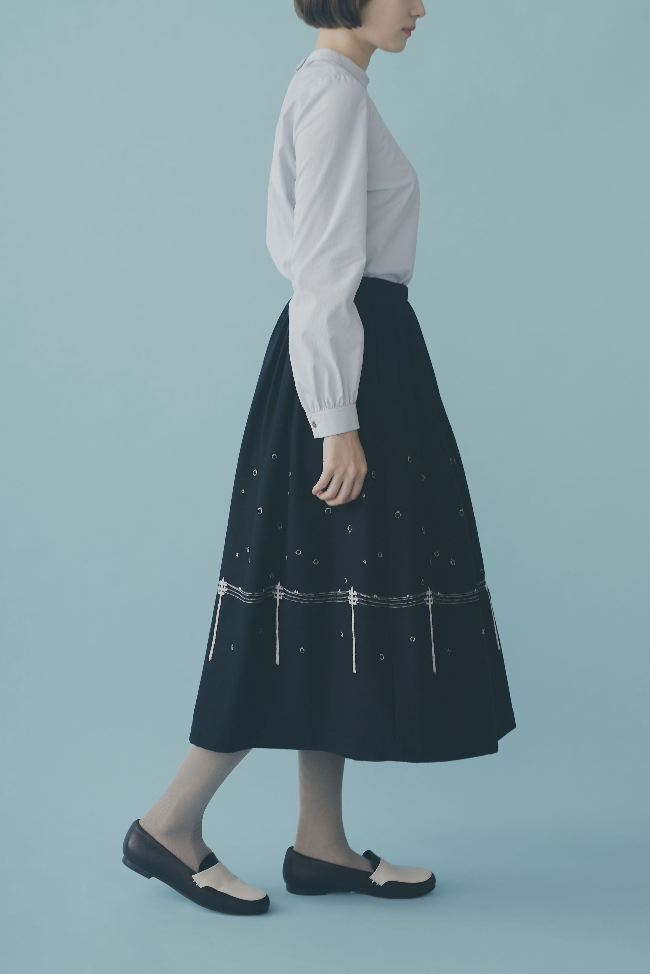 新品　ミナペルホネン 10000feet スカート　つづく展 felice タックスカート - minä perhonen