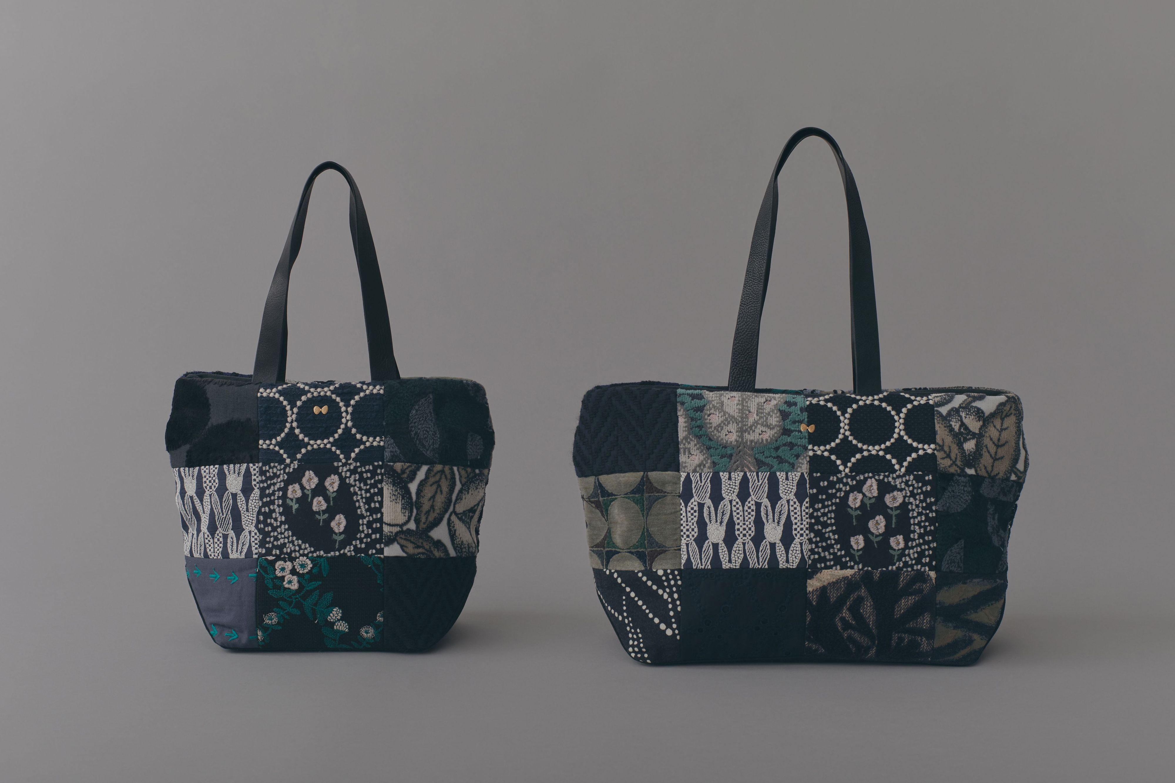 【美品】mina perhonen　ハンドバック　ノベルティ付 mina perhonen 24AW ノベルティBAG 刺繍 パッチワーク トート